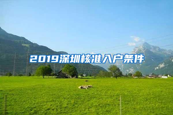 2019深圳核准入户条件