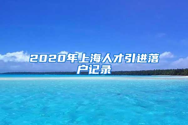 2020年上海人才引进落户记录
