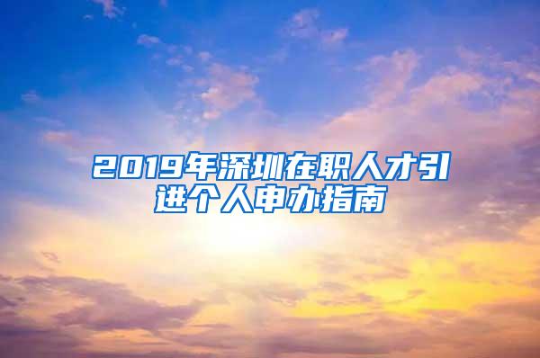 2019年深圳在职人才引进个人申办指南