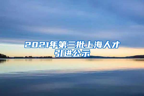 2021年第三批上海人才引进公示