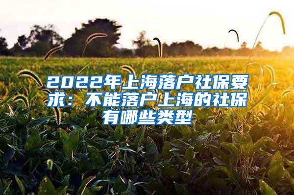 2022年上海落户社保要求：不能落户上海的社保有哪些类型