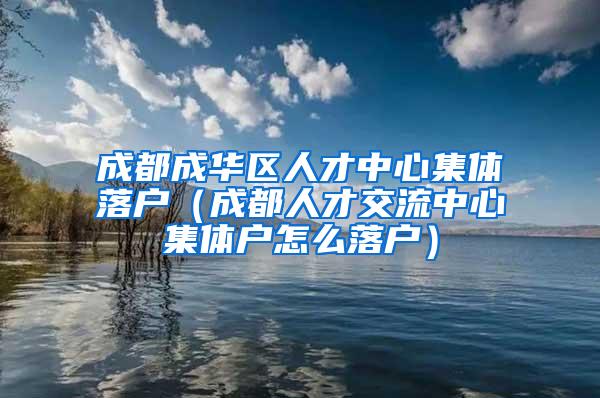 成都成华区人才中心集体落户（成都人才交流中心集体户怎么落户）