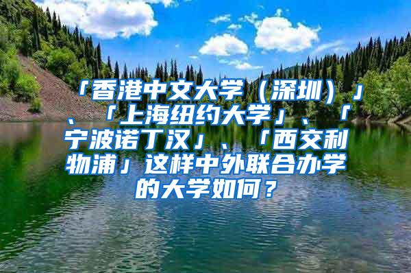 「香港中文大学（深圳）」、「上海纽约大学」、「宁波诺丁汉」、「西交利物浦」这样中外联合办学的大学如何？