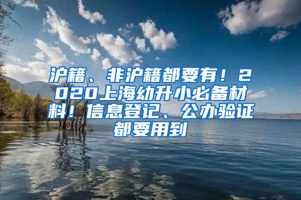 沪籍、非沪籍都要有！2020上海幼升小必备材料！信息登记、公办验证都要用到