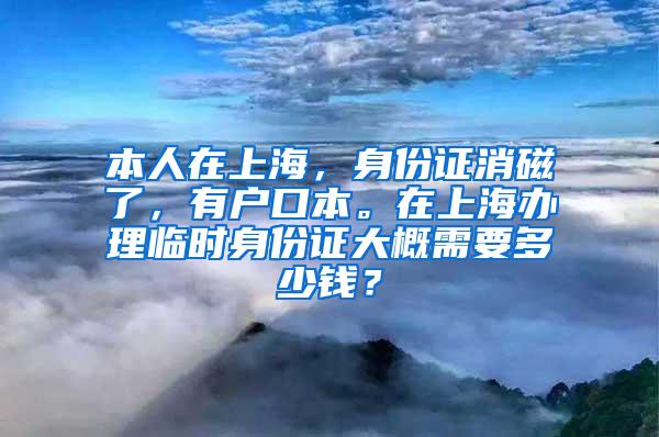 本人在上海，身份证消磁了，有户口本。在上海办理临时身份证大概需要多少钱？