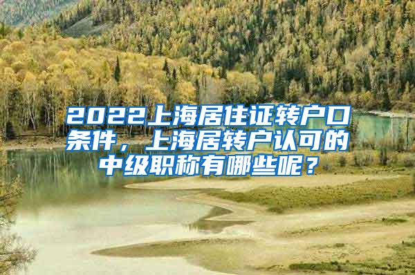 2022上海居住证转户口条件，上海居转户认可的中级职称有哪些呢？