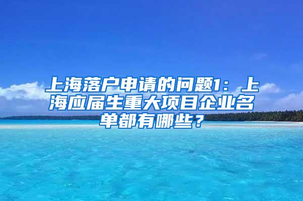 上海落户申请的问题1：上海应届生重大项目企业名单都有哪些？