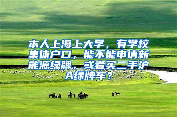 本人上海上大学，有学校集体户口，能不能申请新能源绿牌，或者买二手沪A绿牌车？