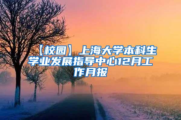 【校园】上海大学本科生学业发展指导中心12月工作月报