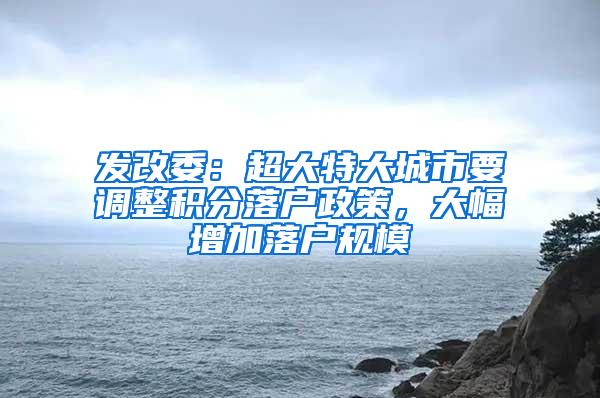 发改委：超大特大城市要调整积分落户政策，大幅增加落户规模