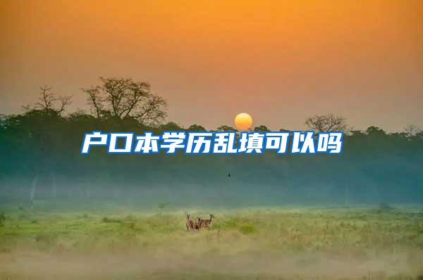 户口本学历乱填可以吗