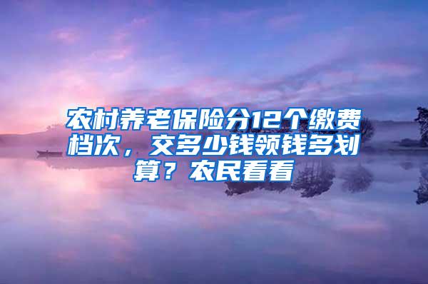 农村养老保险分12个缴费档次，交多少钱领钱多划算？农民看看