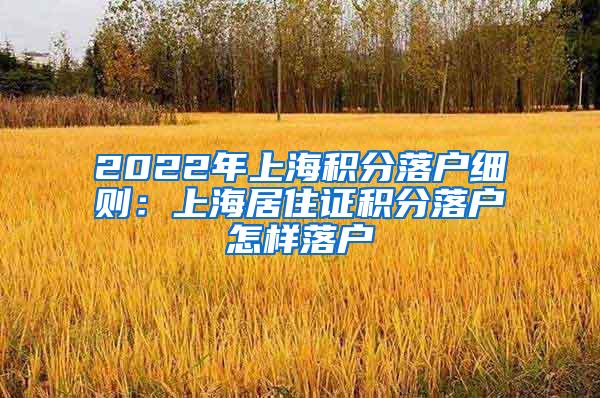 2022年上海积分落户细则：上海居住证积分落户怎样落户