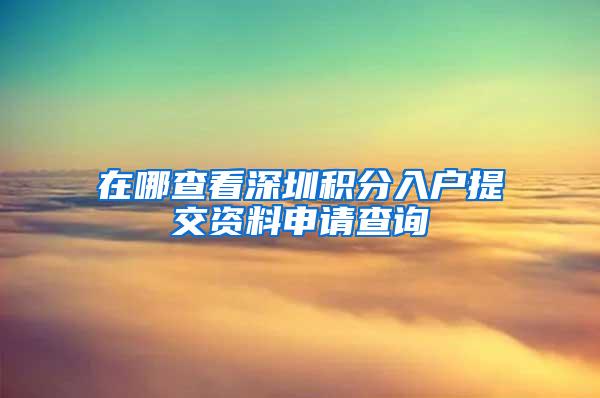 在哪查看深圳积分入户提交资料申请查询