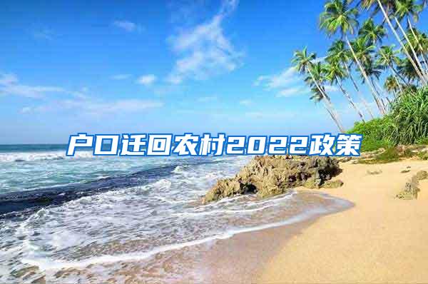 户口迁回农村2022政策