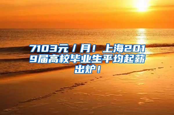 7103元／月！上海2019届高校毕业生平均起薪出炉！