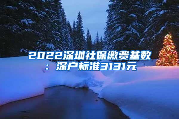 2022深圳社保缴费基数：深户标准3131元