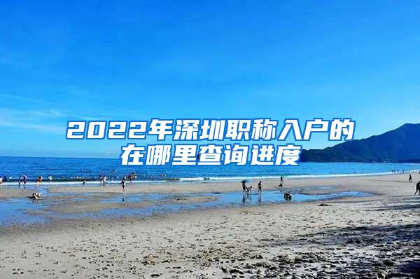 2022年深圳职称入户的在哪里查询进度