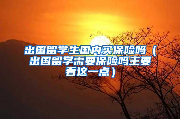 出国留学生国内买保险吗（出国留学需要保险吗主要看这一点）