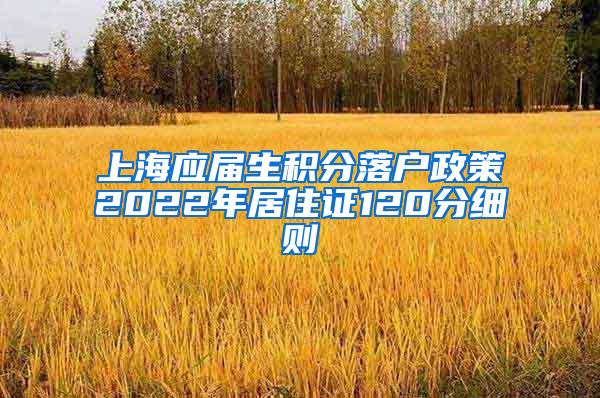 上海应届生积分落户政策2022年居住证120分细则