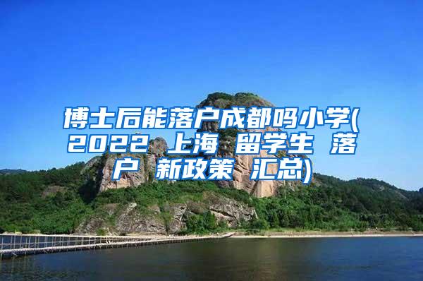 博士后能落户成都吗小学(2022 上海 留学生 落户 新政策 汇总)