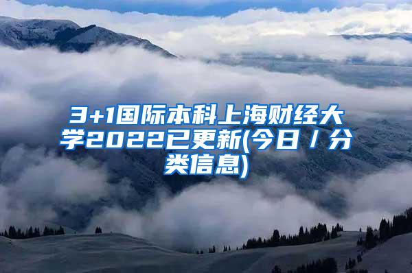 3+1国际本科上海财经大学2022已更新(今日／分类信息)