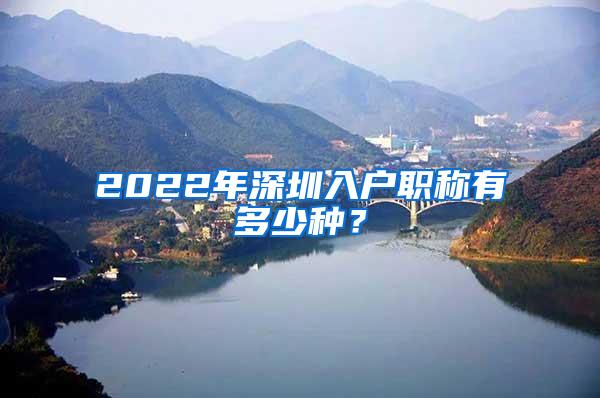 2022年深圳入户职称有多少种？