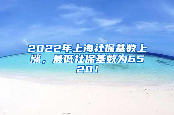 2022年上海社保基数上涨，最低社保基数为6520！