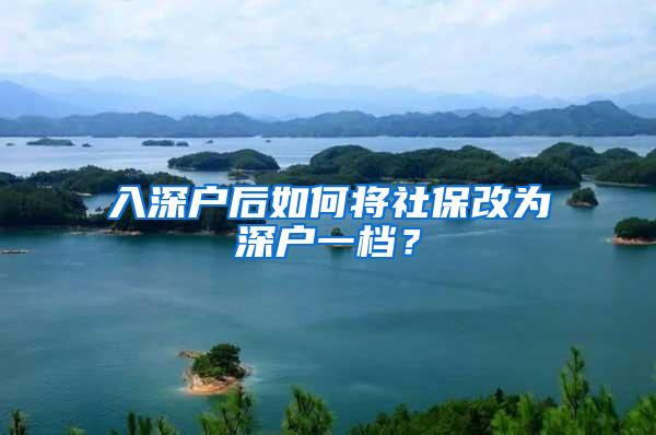 入深户后如何将社保改为深户一档？