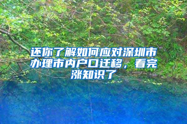 还你了解如何应对深圳市办理市内户口迁移，看完涨知识了