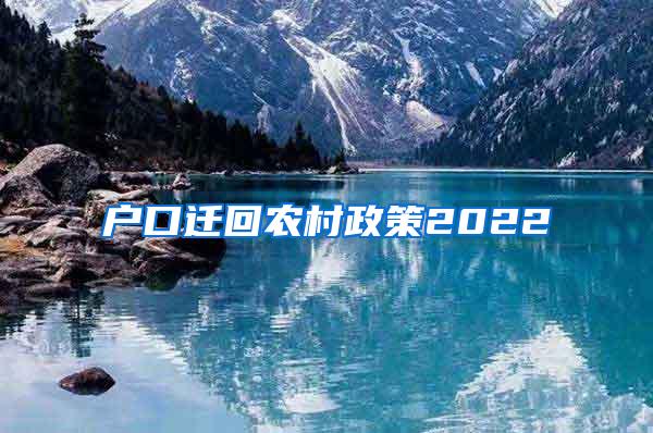 户口迁回农村政策2022