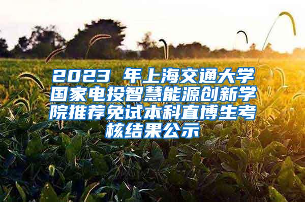 2023 年上海交通大学国家电投智慧能源创新学院推荐免试本科直博生考核结果公示