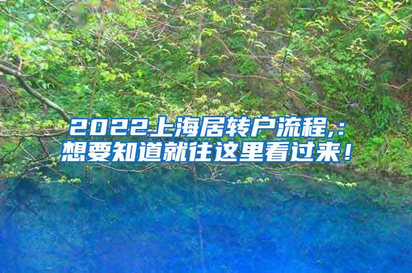 2022上海居转户流程,：想要知道就往这里看过来！