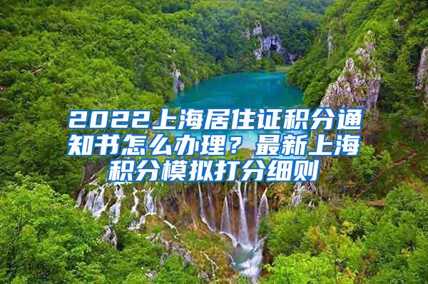2022上海居住证积分通知书怎么办理？最新上海积分模拟打分细则