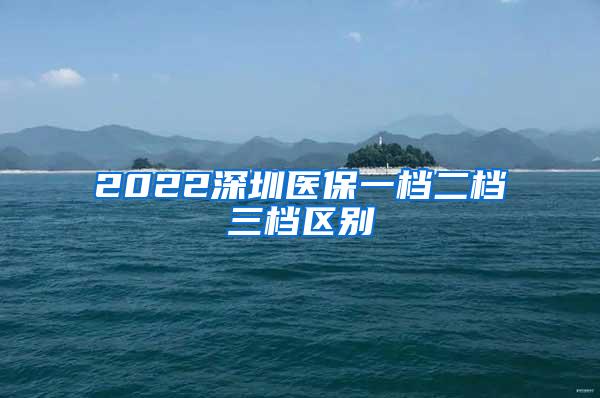 2022深圳医保一档二档三档区别