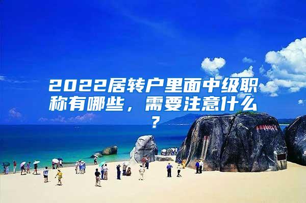 2022居转户里面中级职称有哪些，需要注意什么？