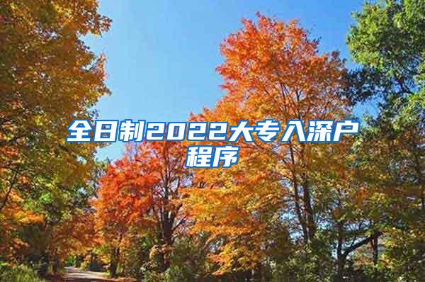 全日制2022大专入深户程序