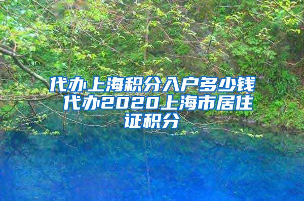 代办上海积分入户多少钱 代办2020上海市居住证积分