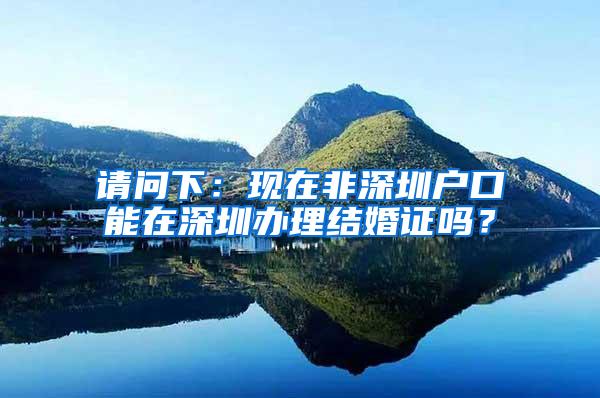 请问下：现在非深圳户口能在深圳办理结婚证吗？