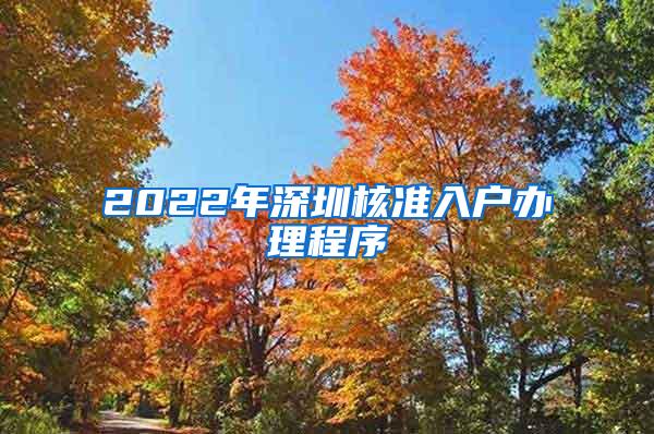 2022年深圳核准入户办理程序