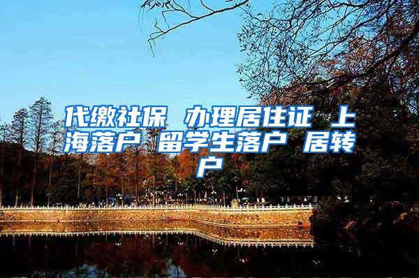 代缴社保 办理居住证 上海落户 留学生落户 居转户