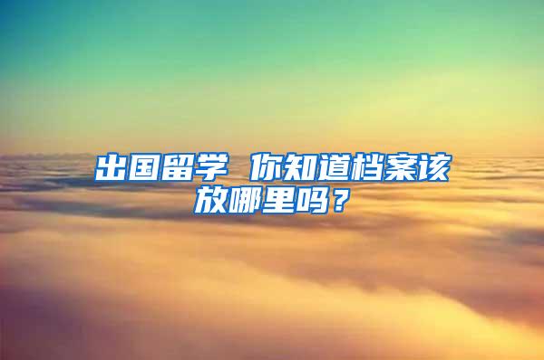 出国留学 你知道档案该放哪里吗？