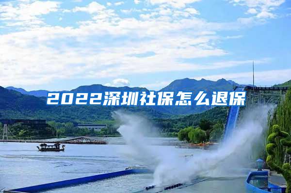 2022深圳社保怎么退保