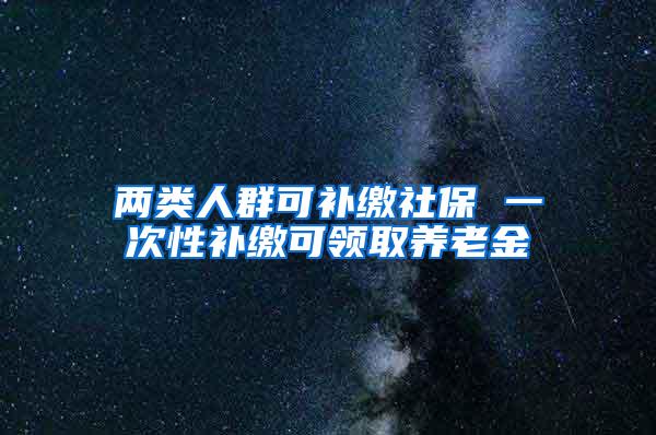 两类人群可补缴社保 一次性补缴可领取养老金