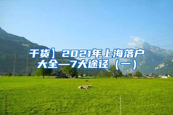 干货】2021年上海落户大全—7大途径（一）