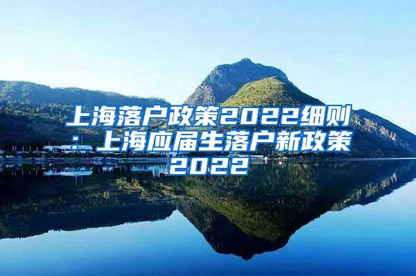 上海落户政策2022细则：上海应届生落户新政策2022