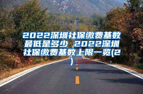 2022深圳社保缴费基数最低是多少 2022深圳社保缴费基数上限一览(2)