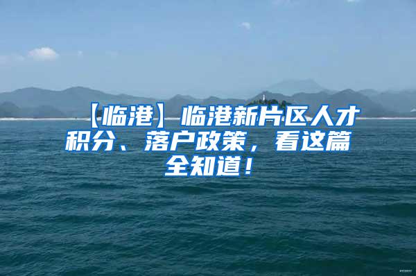 【临港】临港新片区人才积分、落户政策，看这篇全知道！