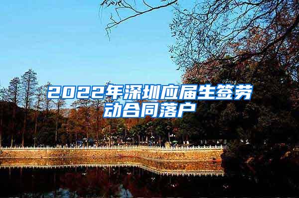 2022年深圳应届生签劳动合同落户