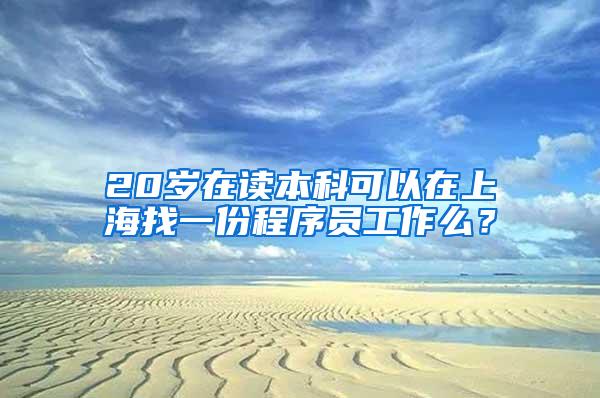 20岁在读本科可以在上海找一份程序员工作么？